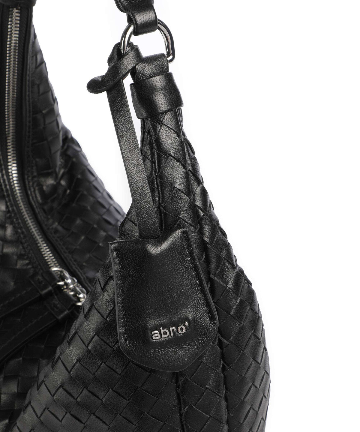 Abro Piuma Nana Small Hobo bag black/nickel
