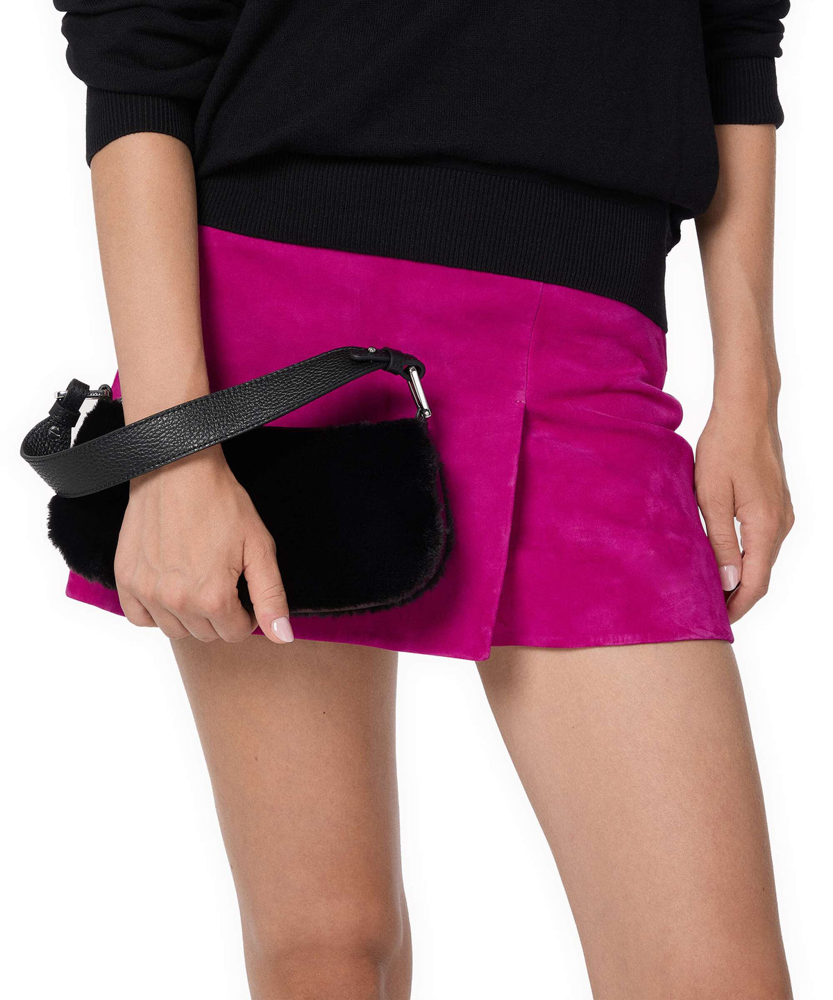 Coccinelle Merveille Synthetic fur Shoulder bag noir