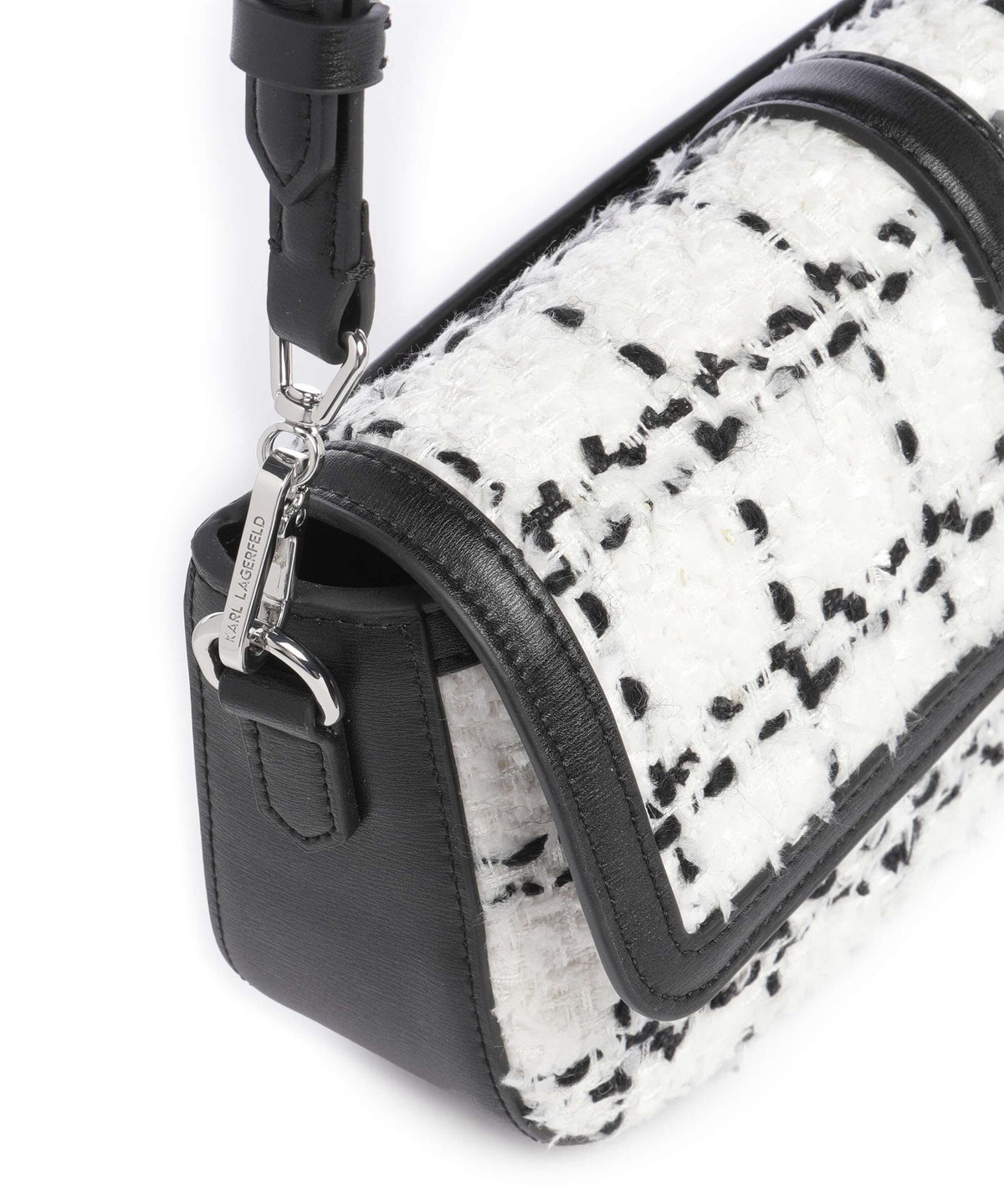 Karl Lagerfeld K/Autograph Boucle Shoulder bag black/white