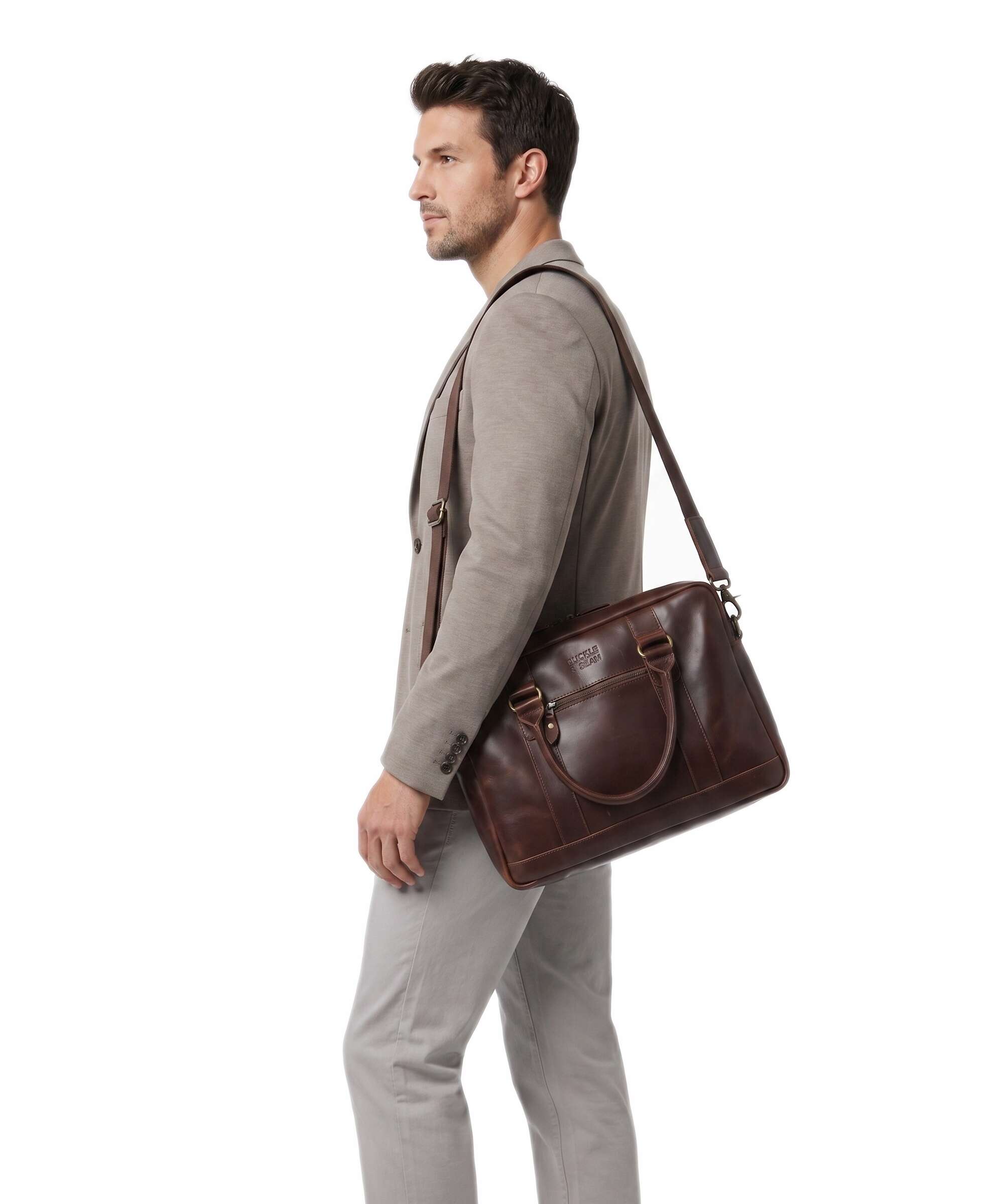 Buckle & Seam Everett Briefcase brown