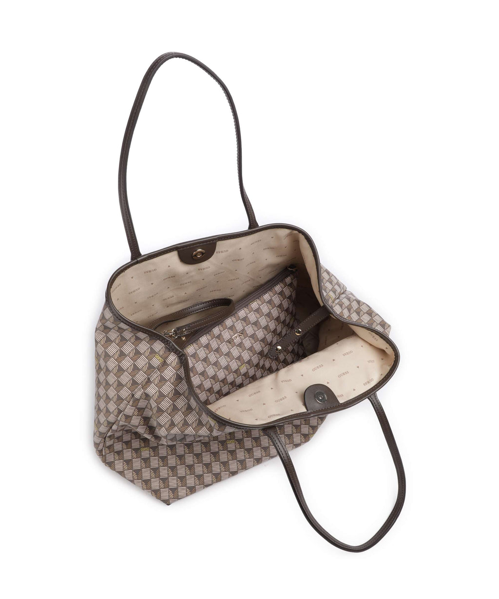 Guess G Wave Large Tote bag brown logo