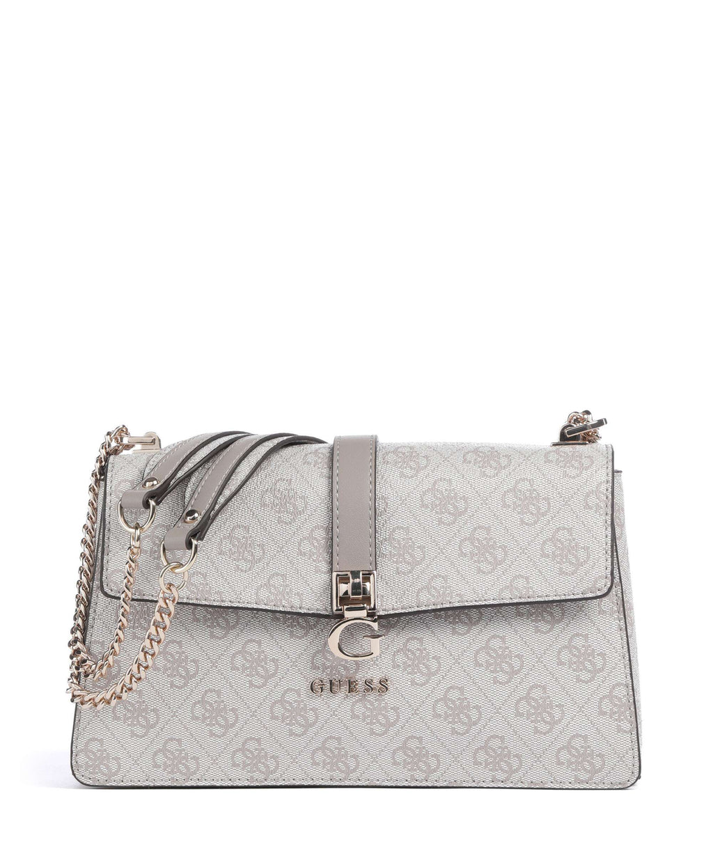 Guess Zamira Shoulder bag dark taupe logo