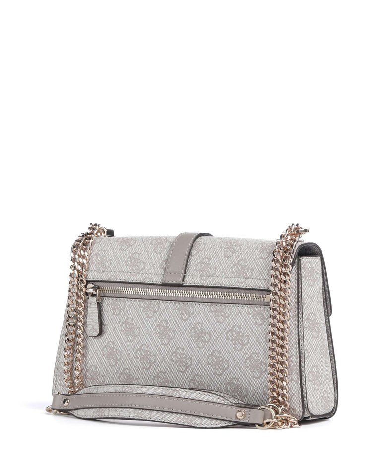 Guess Zamira Shoulder bag dark taupe logo