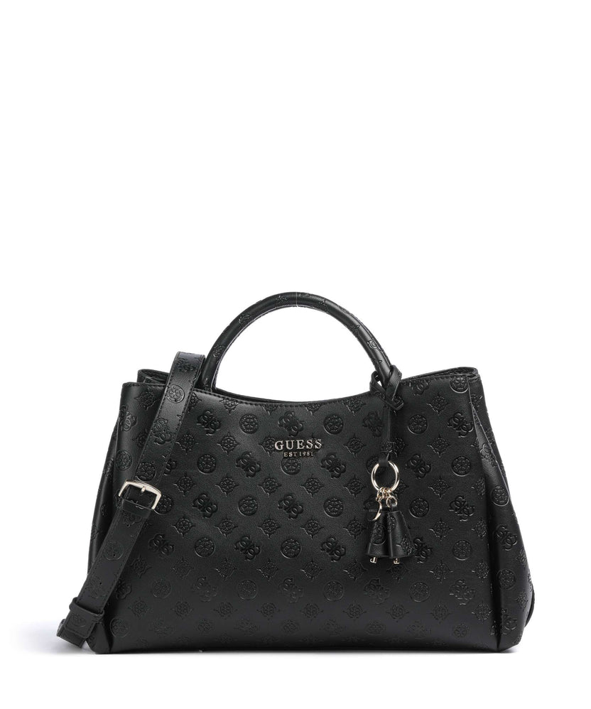 Guess Phoebe Peony Debossed Handbag black logo