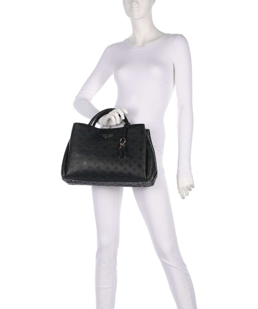 Guess Phoebe Peony Debossed Handbag black logo