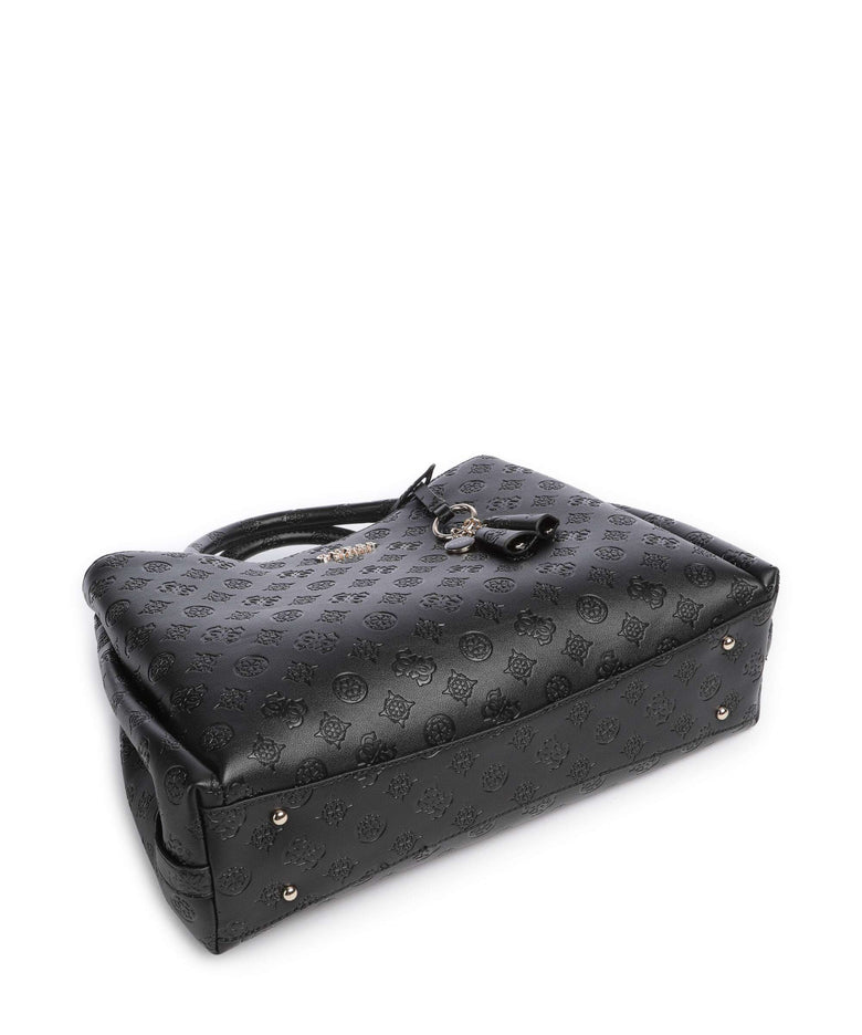 Guess Phoebe Peony Debossed Handbag black logo