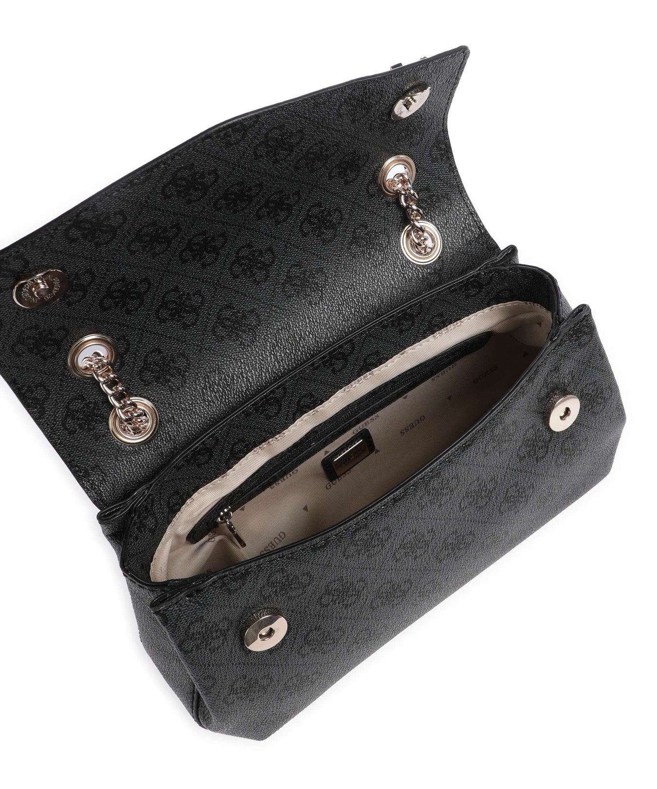 Guess Katya 4G Logo Shoulder bag coal logo