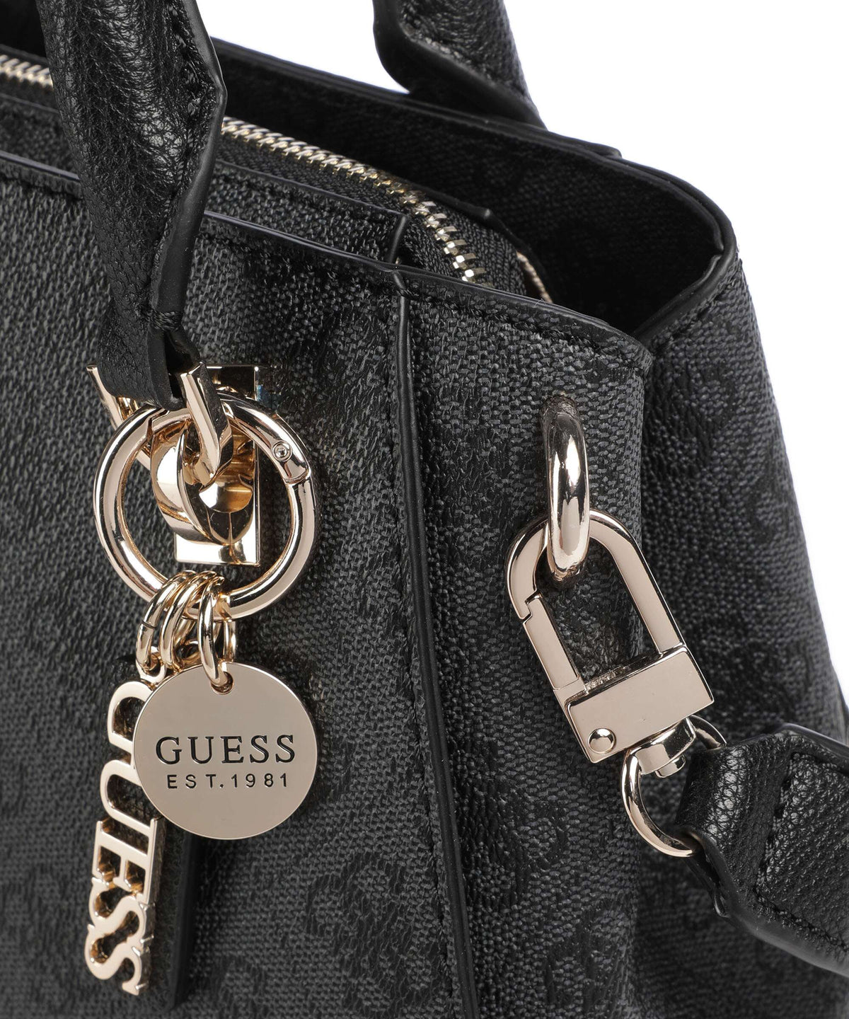 Guess Noelle 4G Logo Handbag coal logo