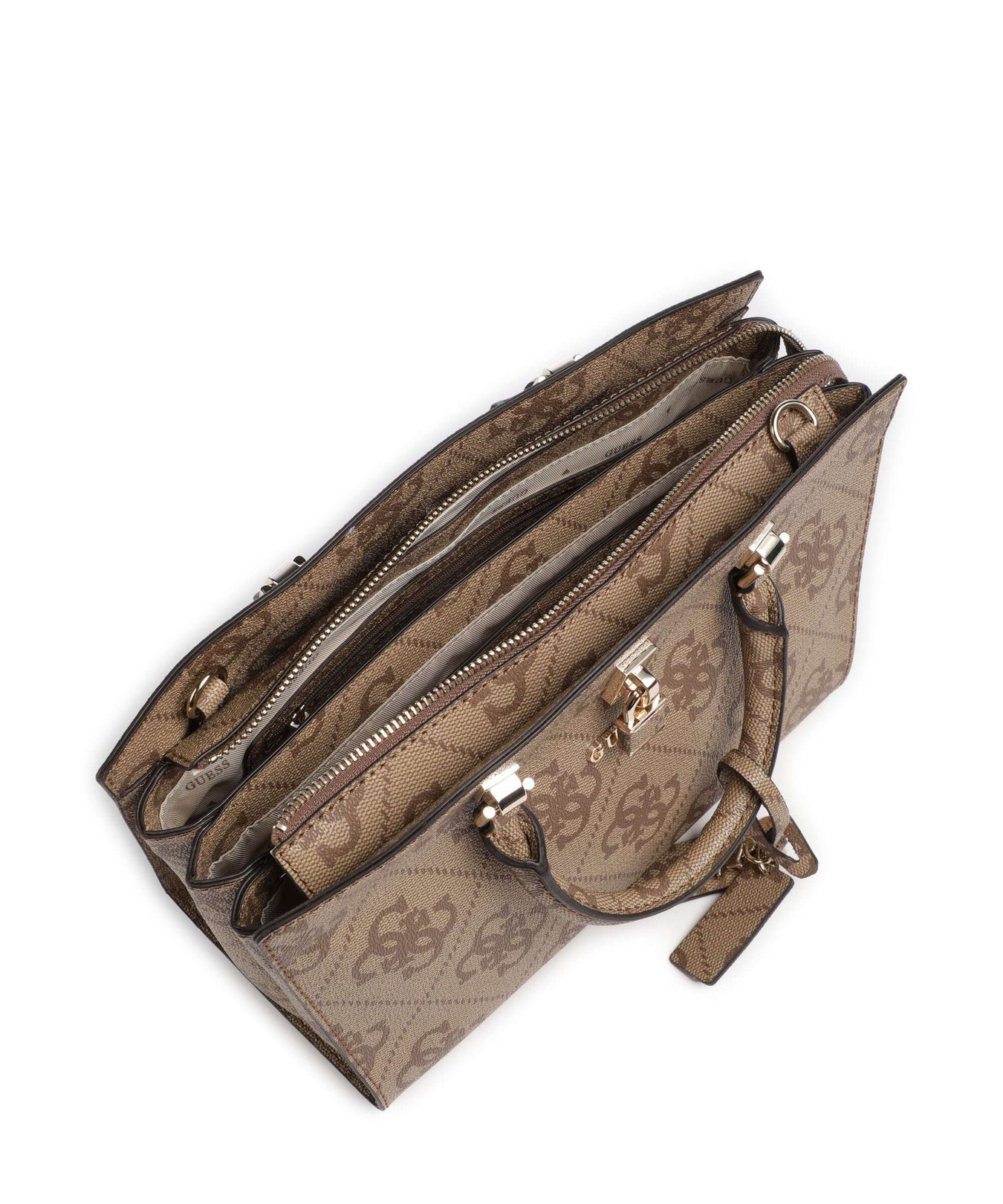 Guess Queensland Big 4G Logo Handbag latte logo