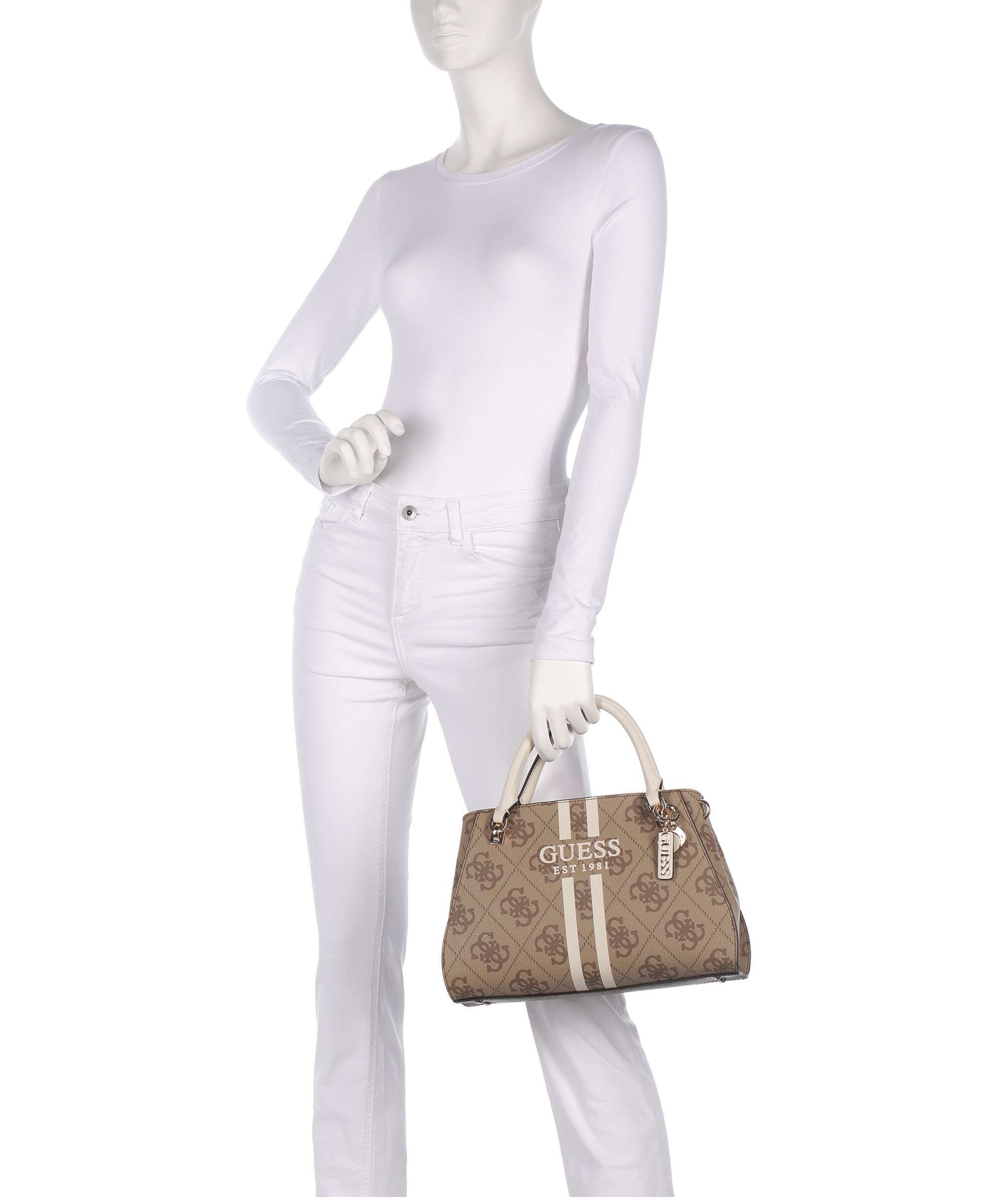 Guess Noelle 4G Logo Handbag latte logo