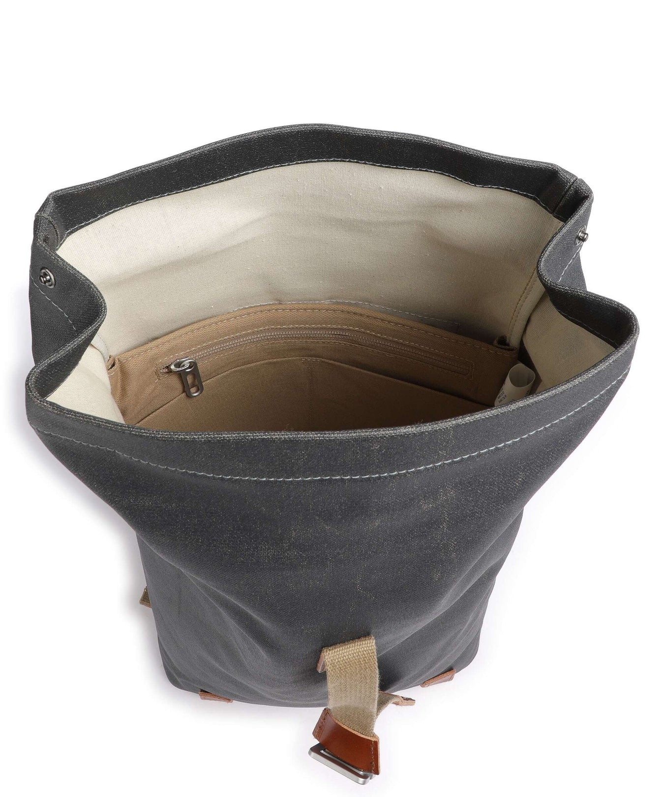 Brooks England Pickwick Cotton Canvas Small Rolltop backpack grey