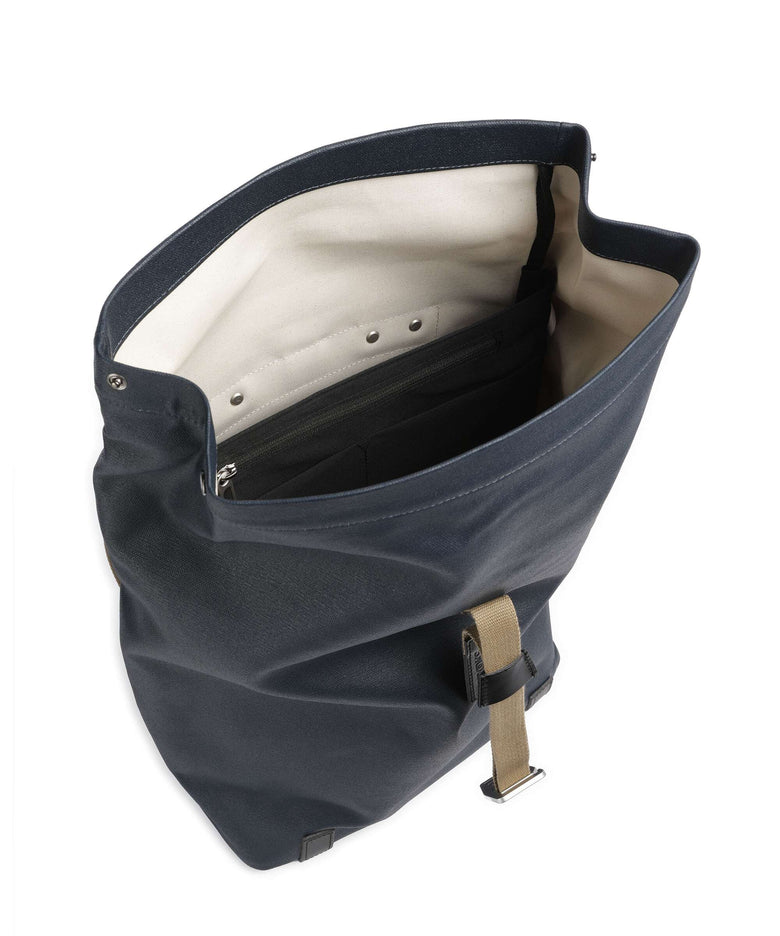 Brooks England Pickwick Cotton Canvas Large Rolltop backpack dark blue