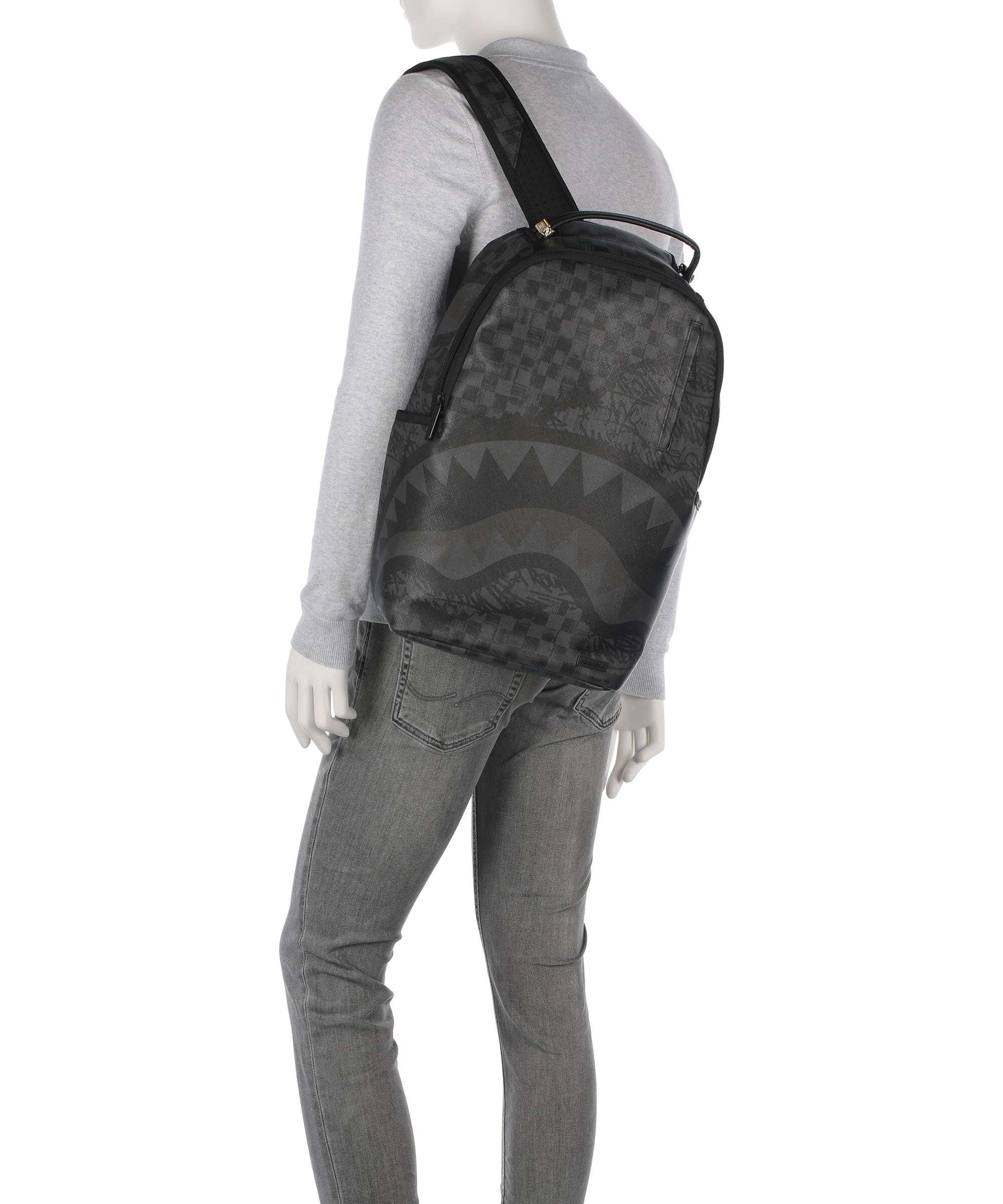 Sprayground Torn Graff Check Backpack black