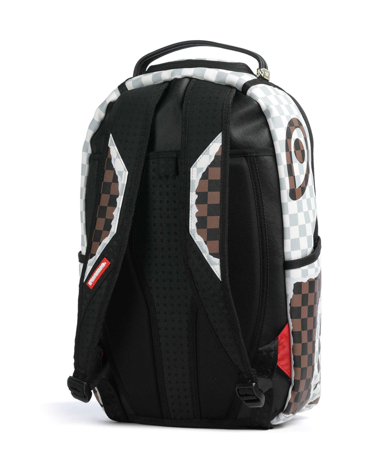 Sprayground Cream And Brown Tear Check Backpack multicolour