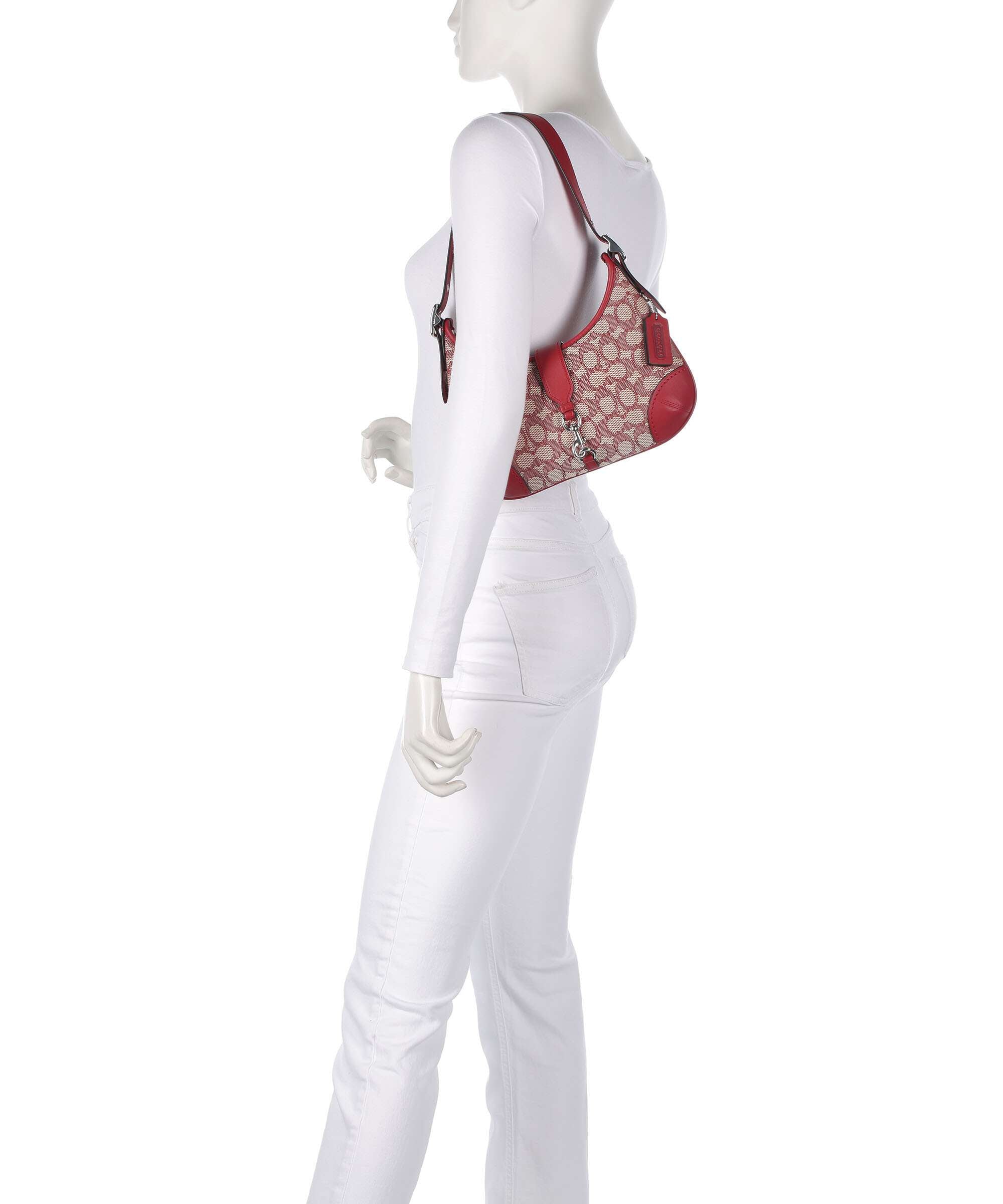 Coach Hamptons Signature Jacquard Shoulder bag ruby/ivory