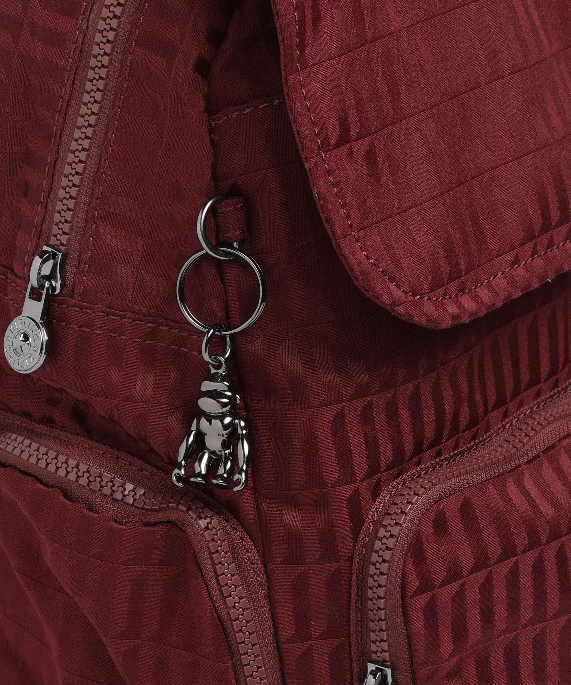Kipling Elevated City Zip S Backpack maroon tile