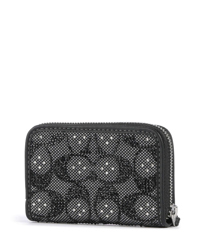 Coach Essential Crystal Signature Jacquard Wallet black