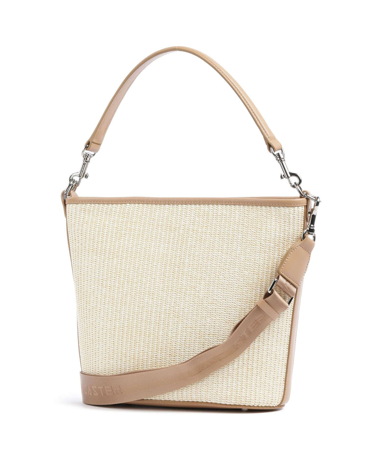 Lancaster Actual Mini Osier Hobo bag beige