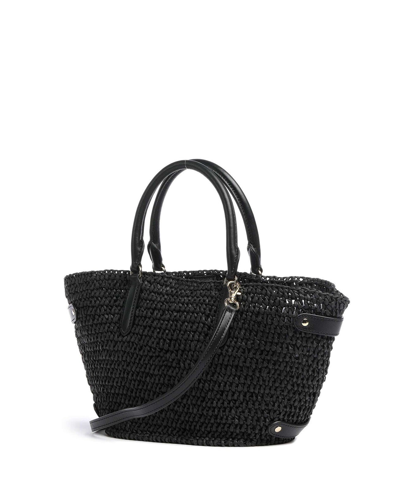 Lauren Ralph Lauren Daphney 20 Straw Handbag black