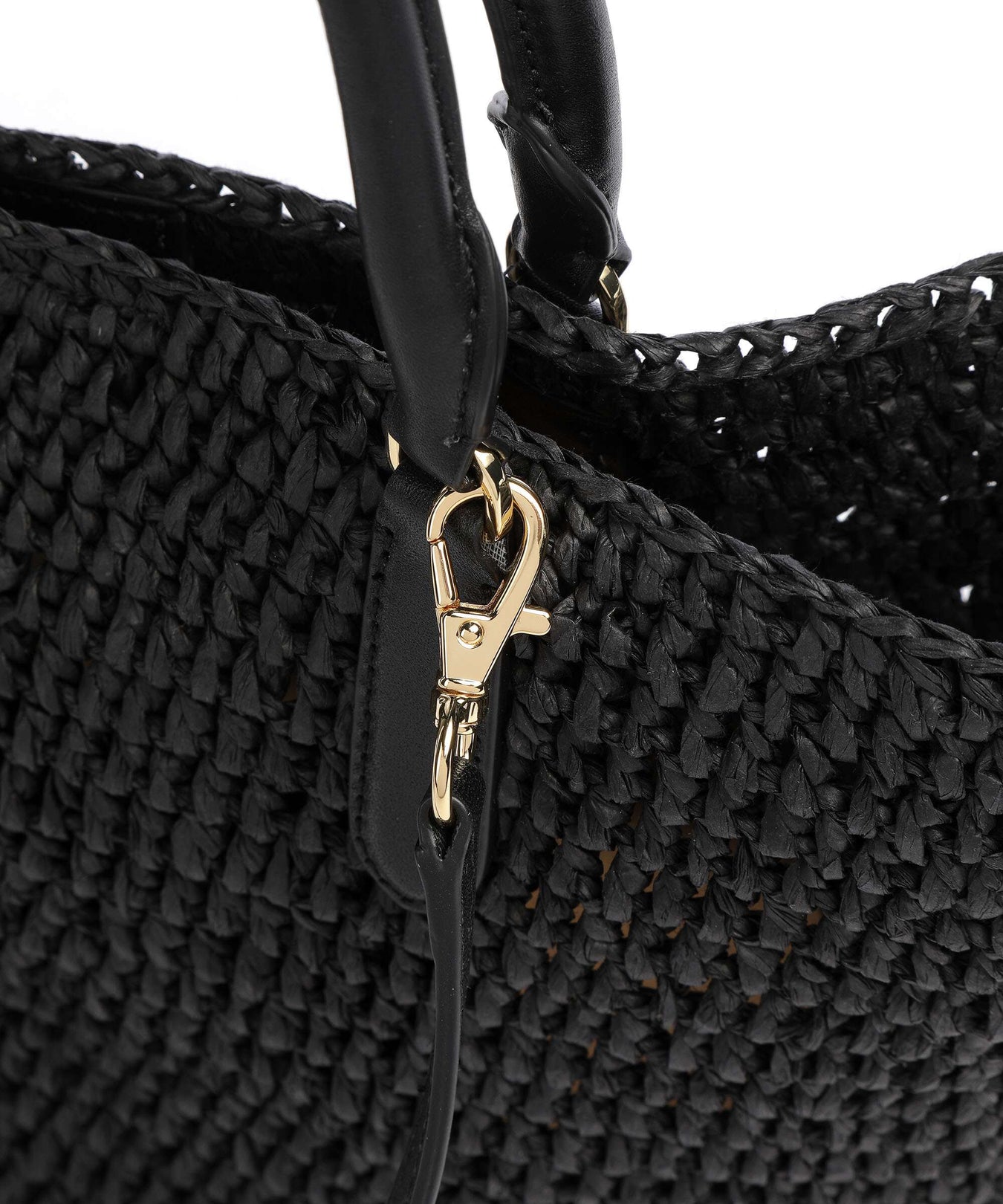 Lauren Ralph Lauren Daphney 20 Straw Handbag black