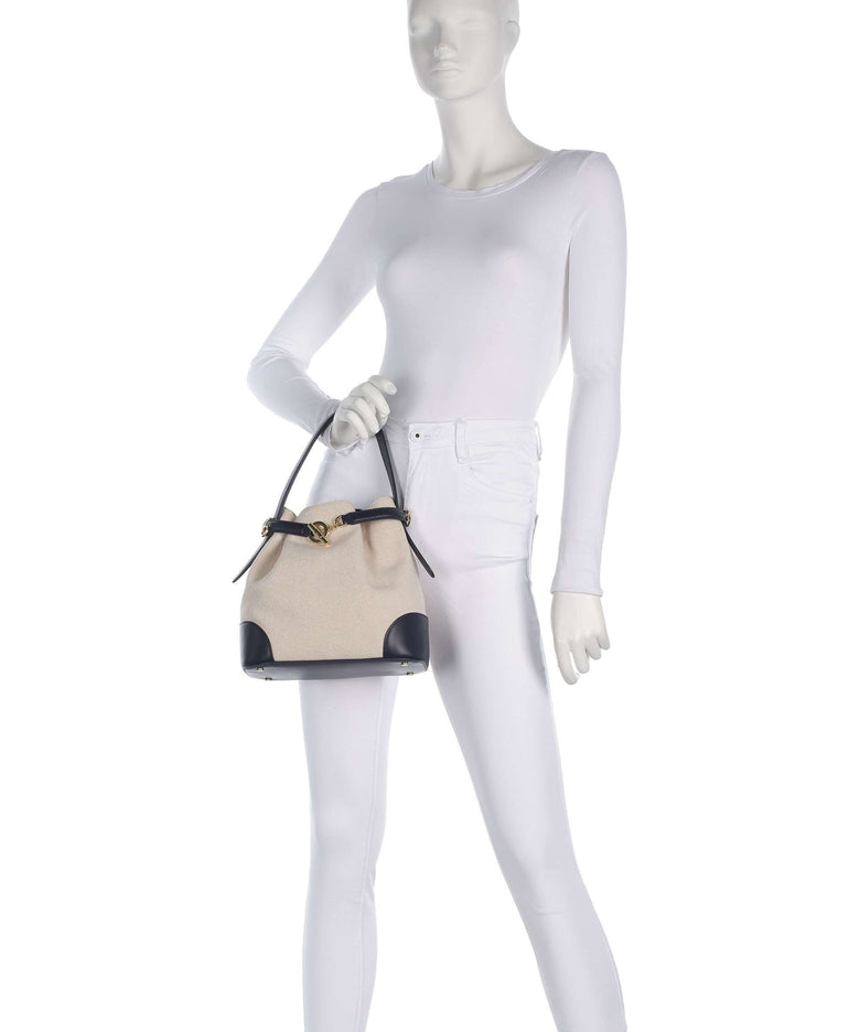 Lauren Ralph Lauren Blaike Medium Bucket bag natural/buff canvas/refined navy