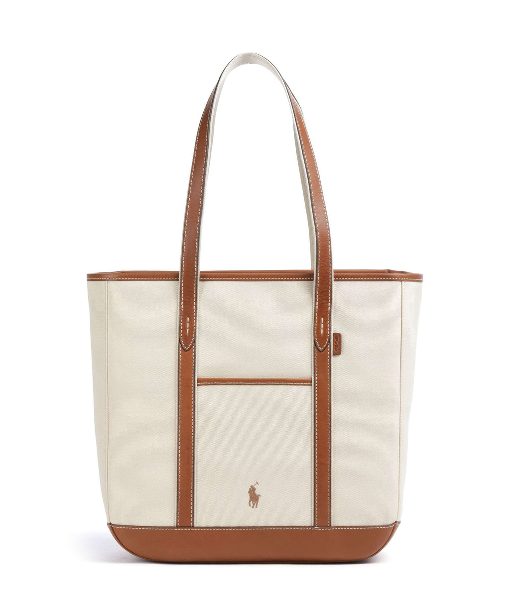 Polo Ralph Lauren Canvas Medium Tote bag ecru/cuoio