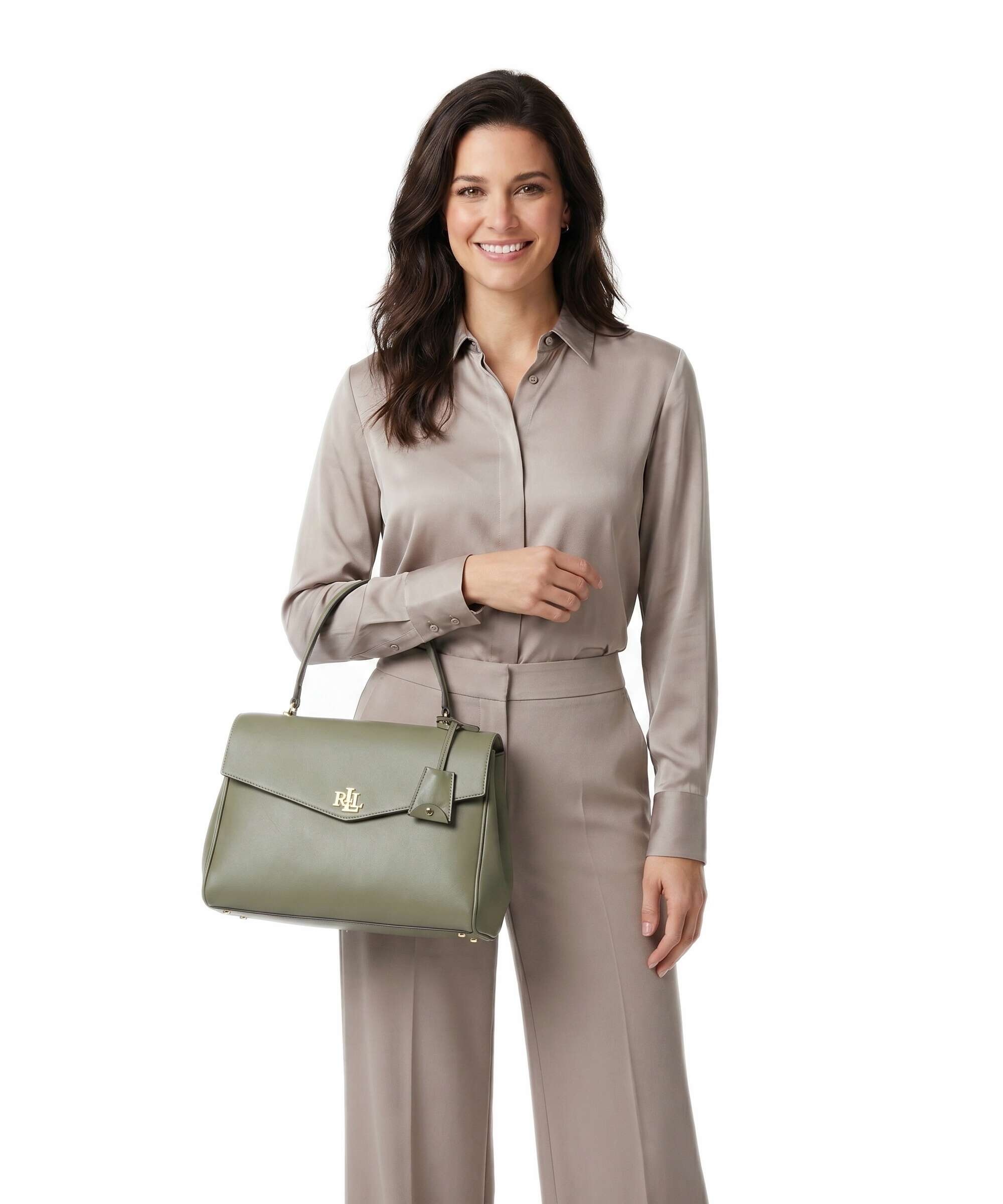 Lauren Ralph Lauren Farrah Medium Handbag sage green