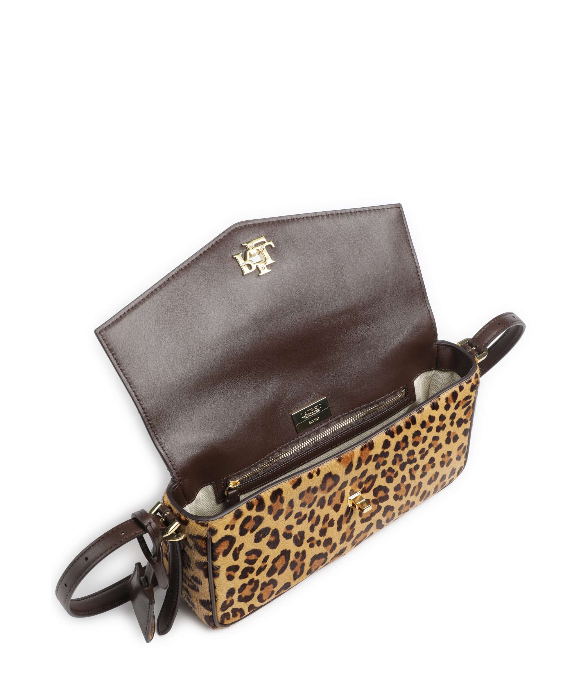 Lauren Ralph Lauren Farrah Medium Shoulder bag modern leopard/chestnut brown