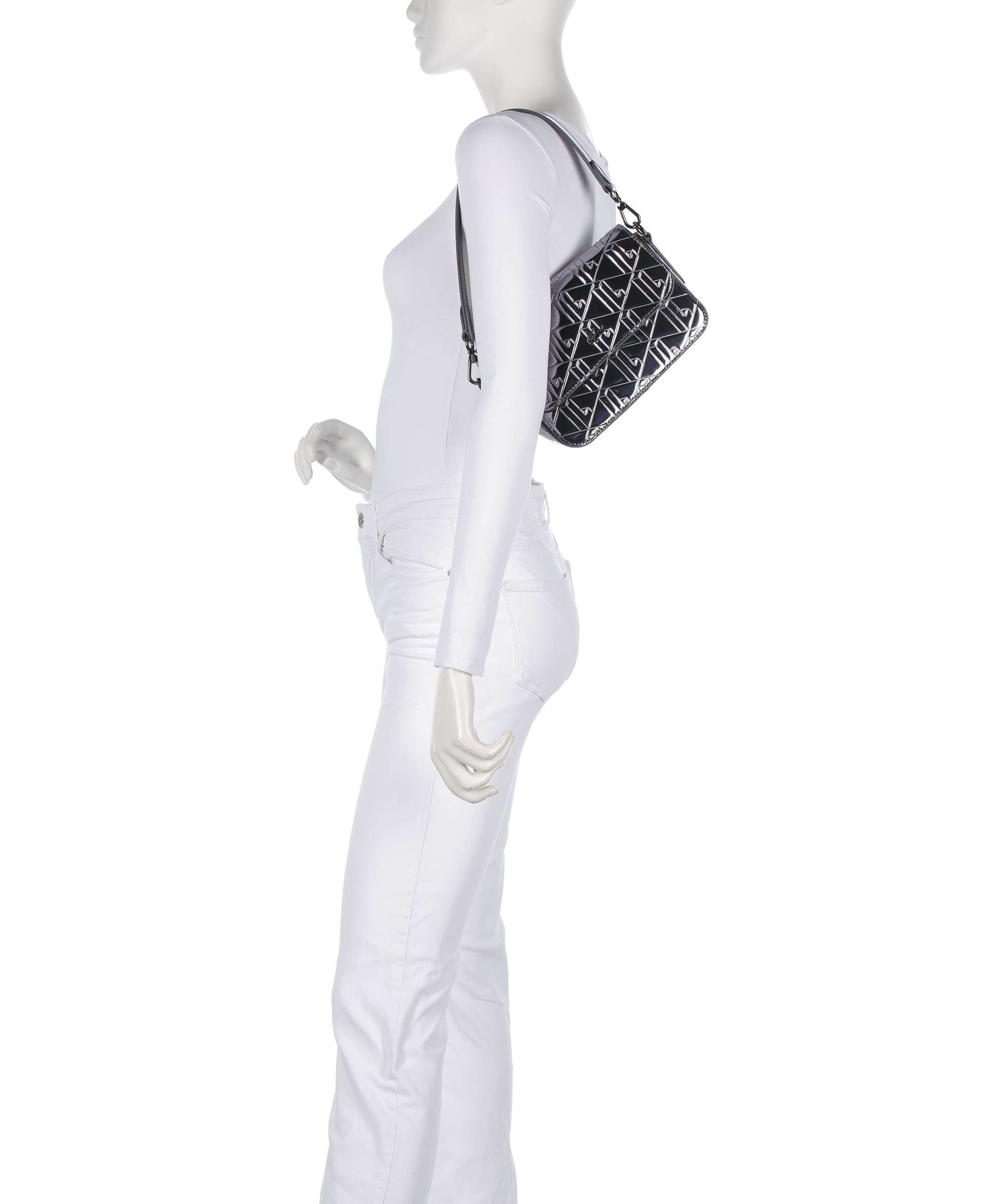 Lacoste Holiday Shoulder bag shiny dark silver