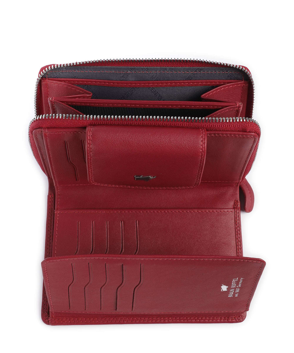 Braun Büffel Golf RFID Wallet rot