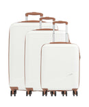 Travelite Bali Set de valise (4 roues) weiss/cognac