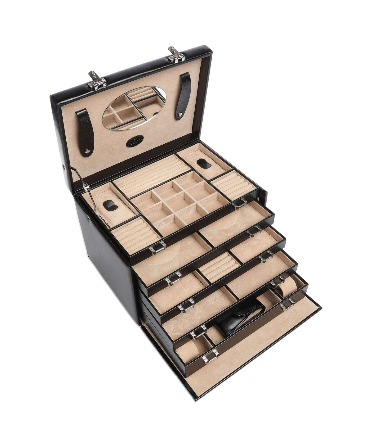 Windrose Merino 5 Etagen Jewelry box schwarz