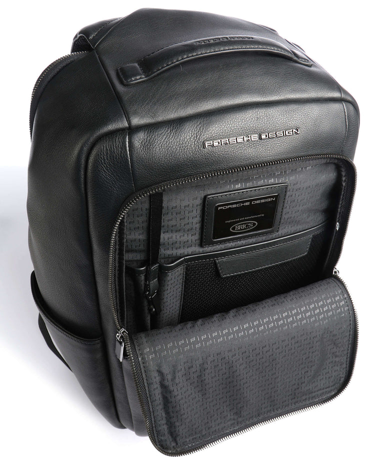 Porsche Design Roadster Leather Laptop backpack black