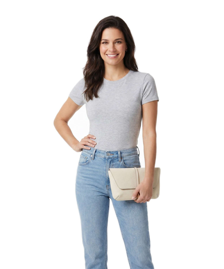 BOSS Reah Clutch bag open white