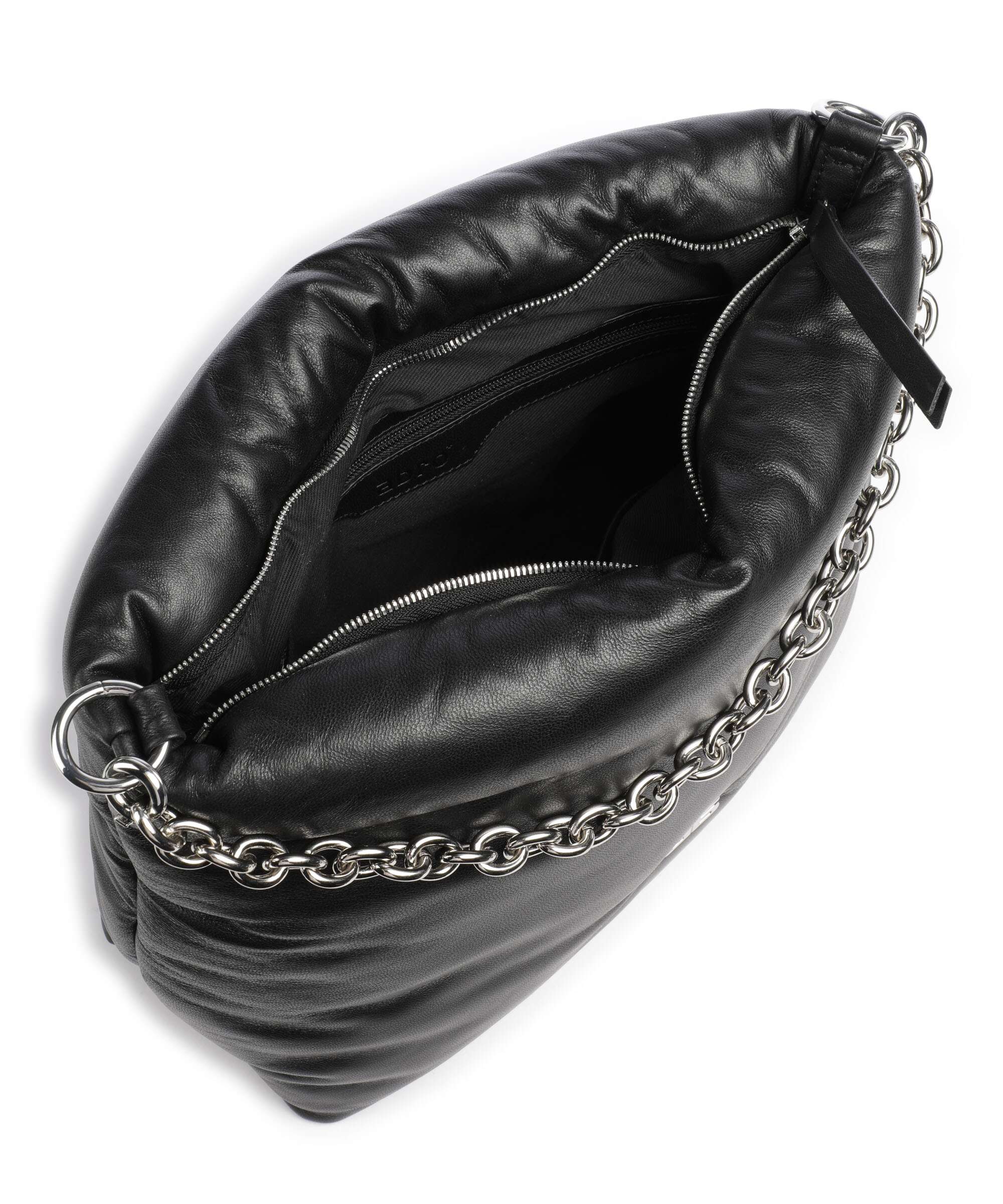 Abro Piuma_Lucido Puffer Hobo bag black/nickel