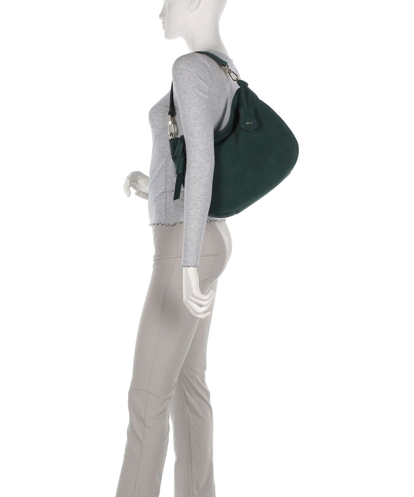 Abro Suede Juna Hobo bag pixi green