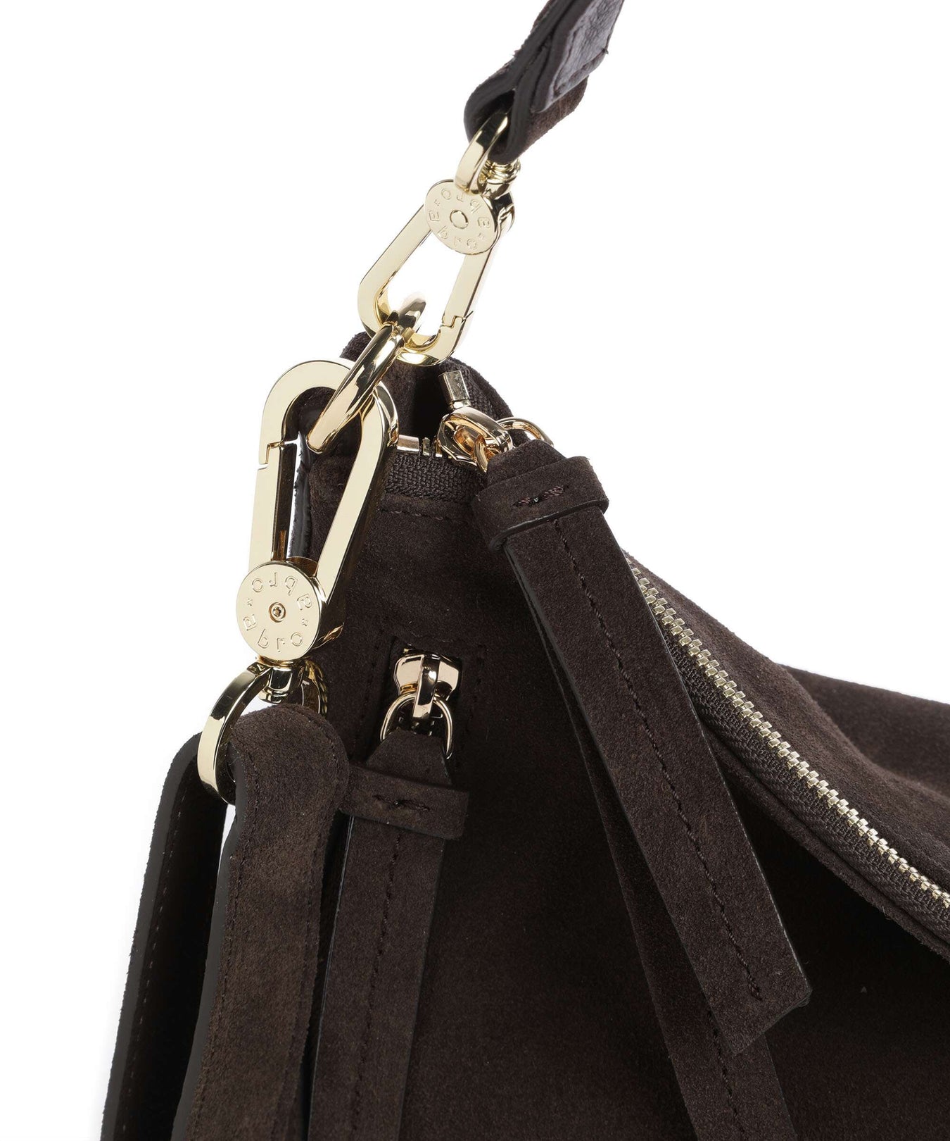 Abro Suede Juna Hobo bag brown