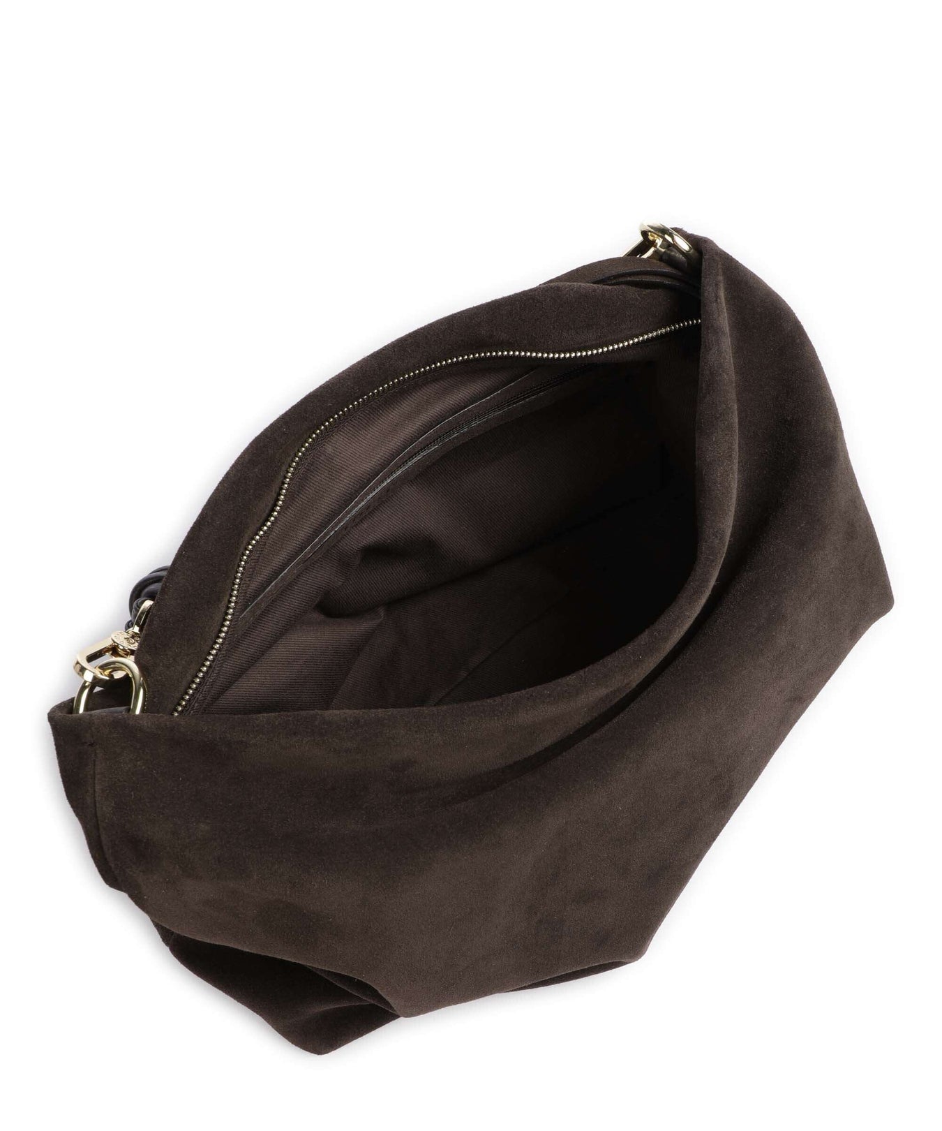 Abro Suede Soley Hobo bag brown