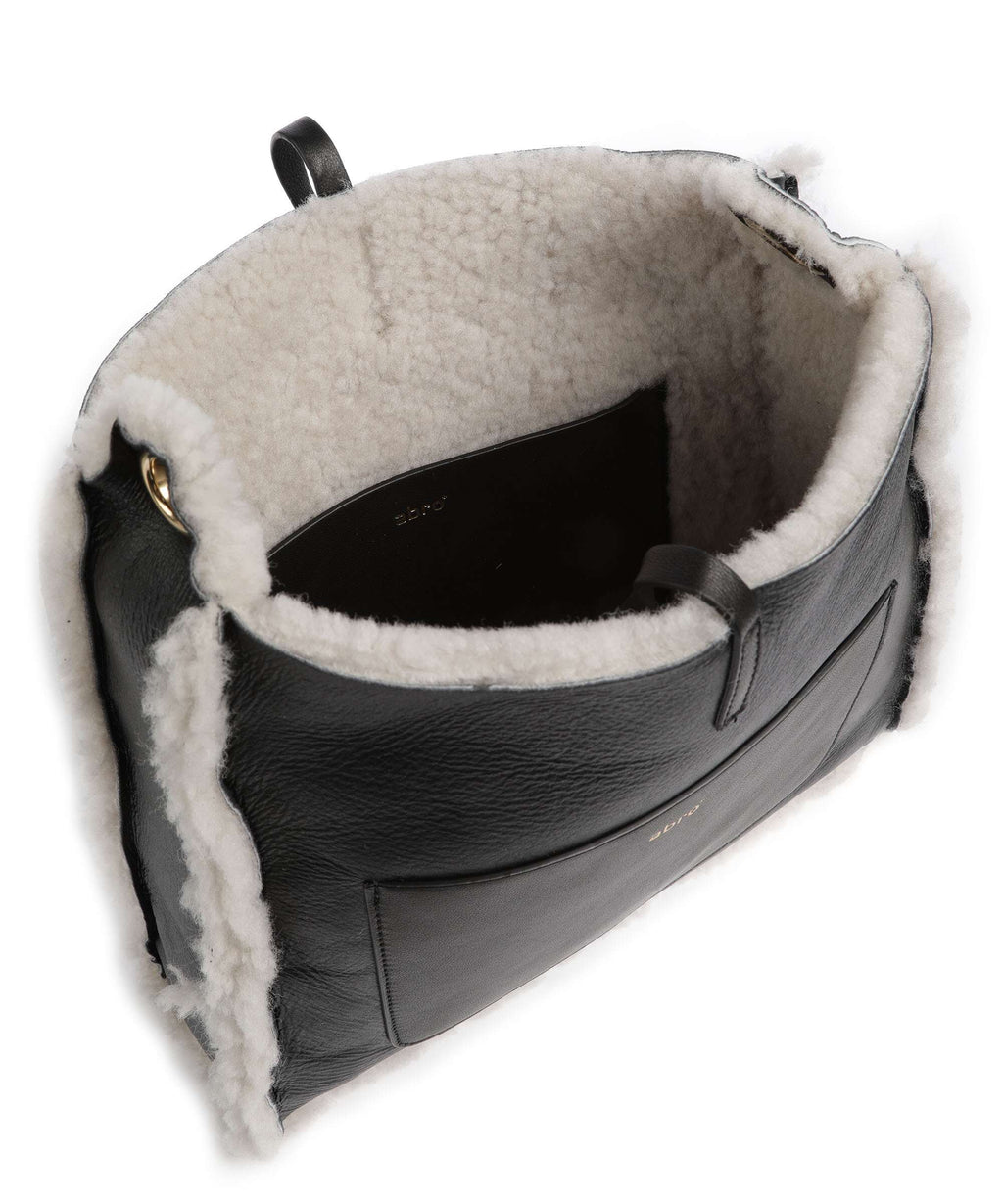 Abro Shearling Raquel Crossbody bag black/white