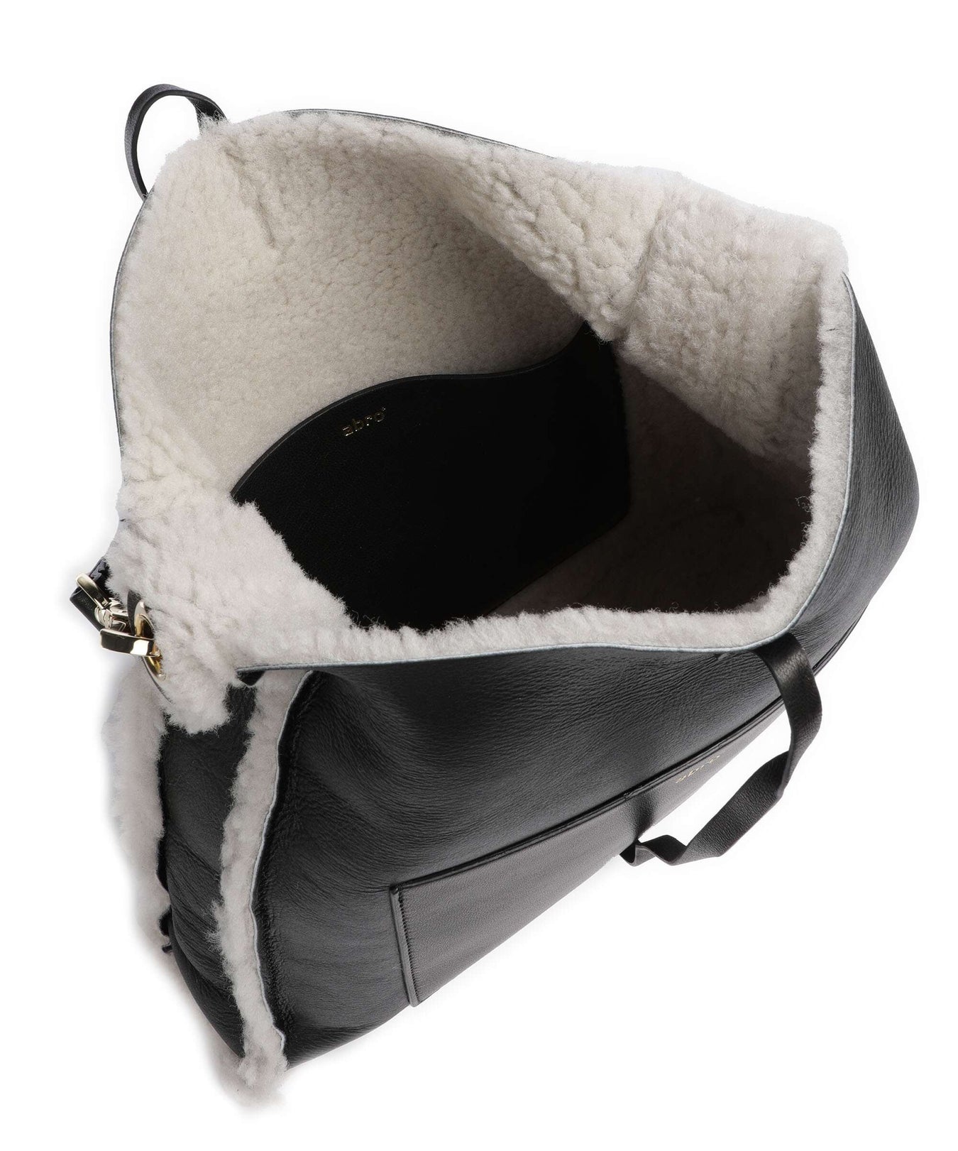 Abro Shearling Raquel Hobo bag black/white