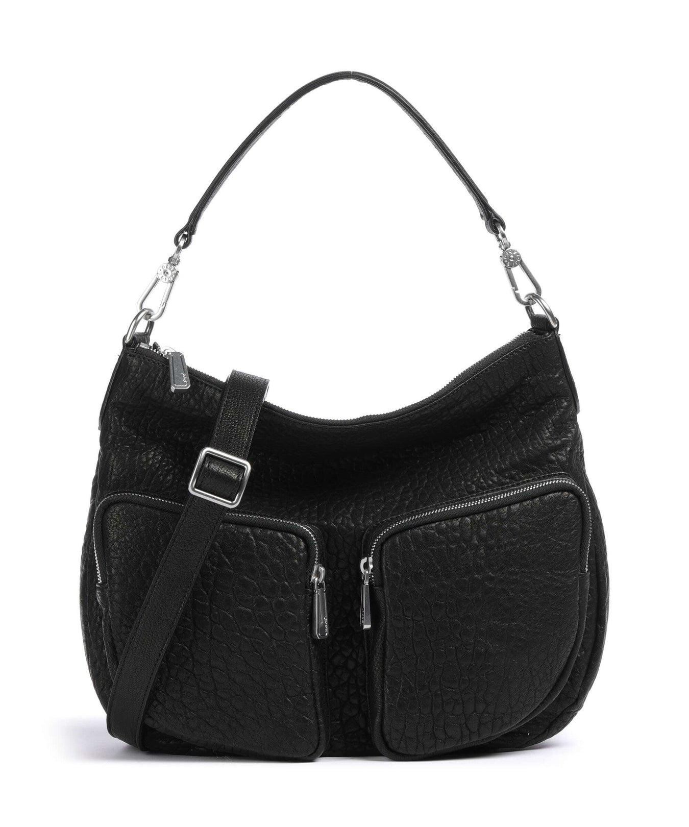 Abro Bubble Cargo Hobo bag black/nickel