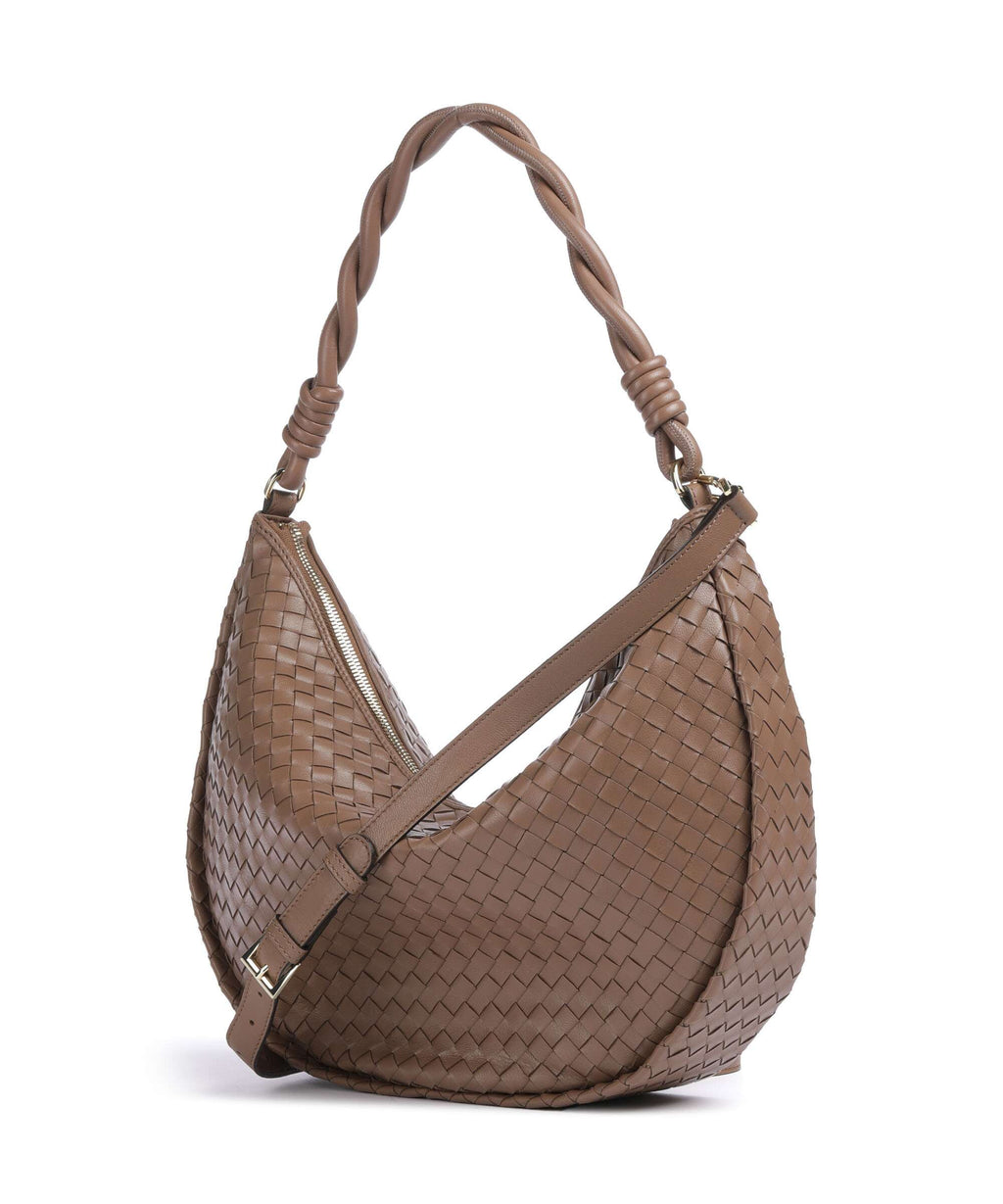 Abro Piuma Moon Hobo bag camel