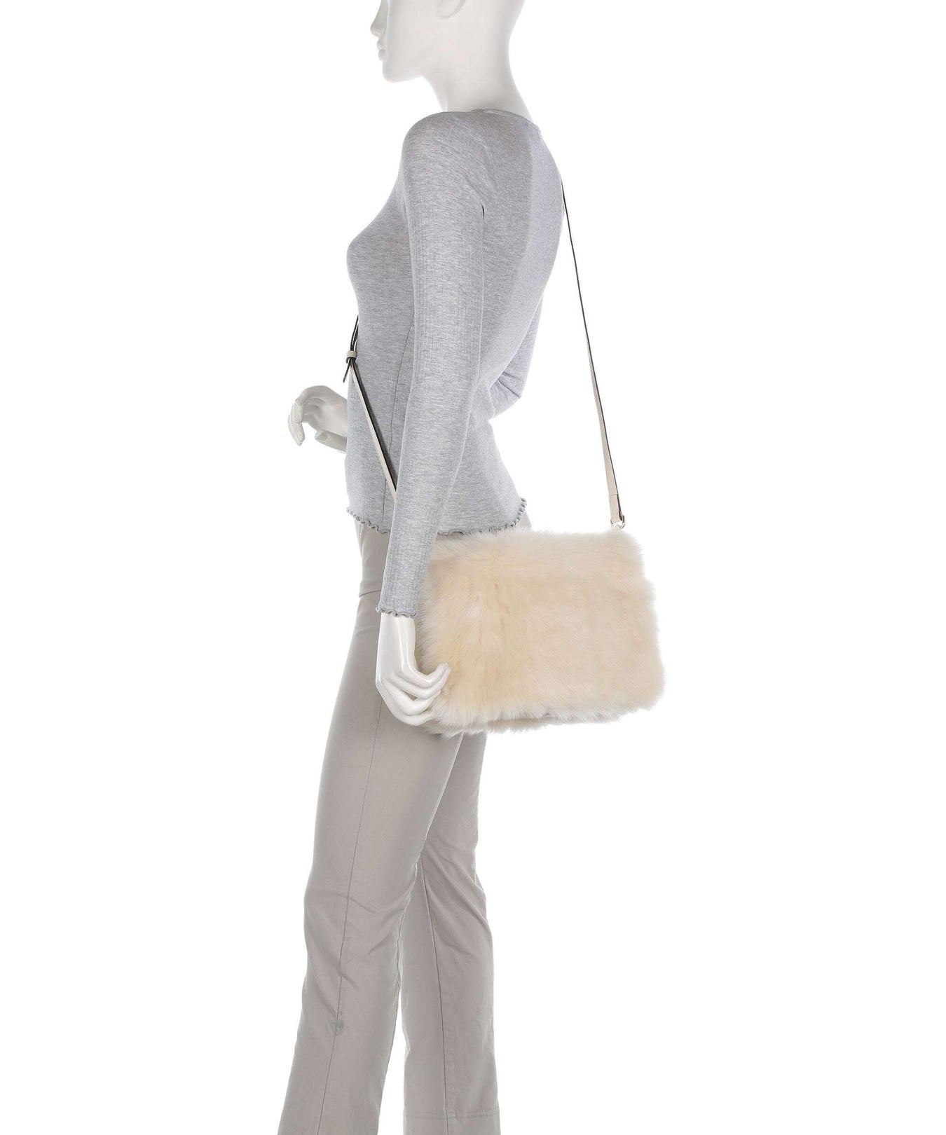 Abro Shearling Astor Shoulder bag beige