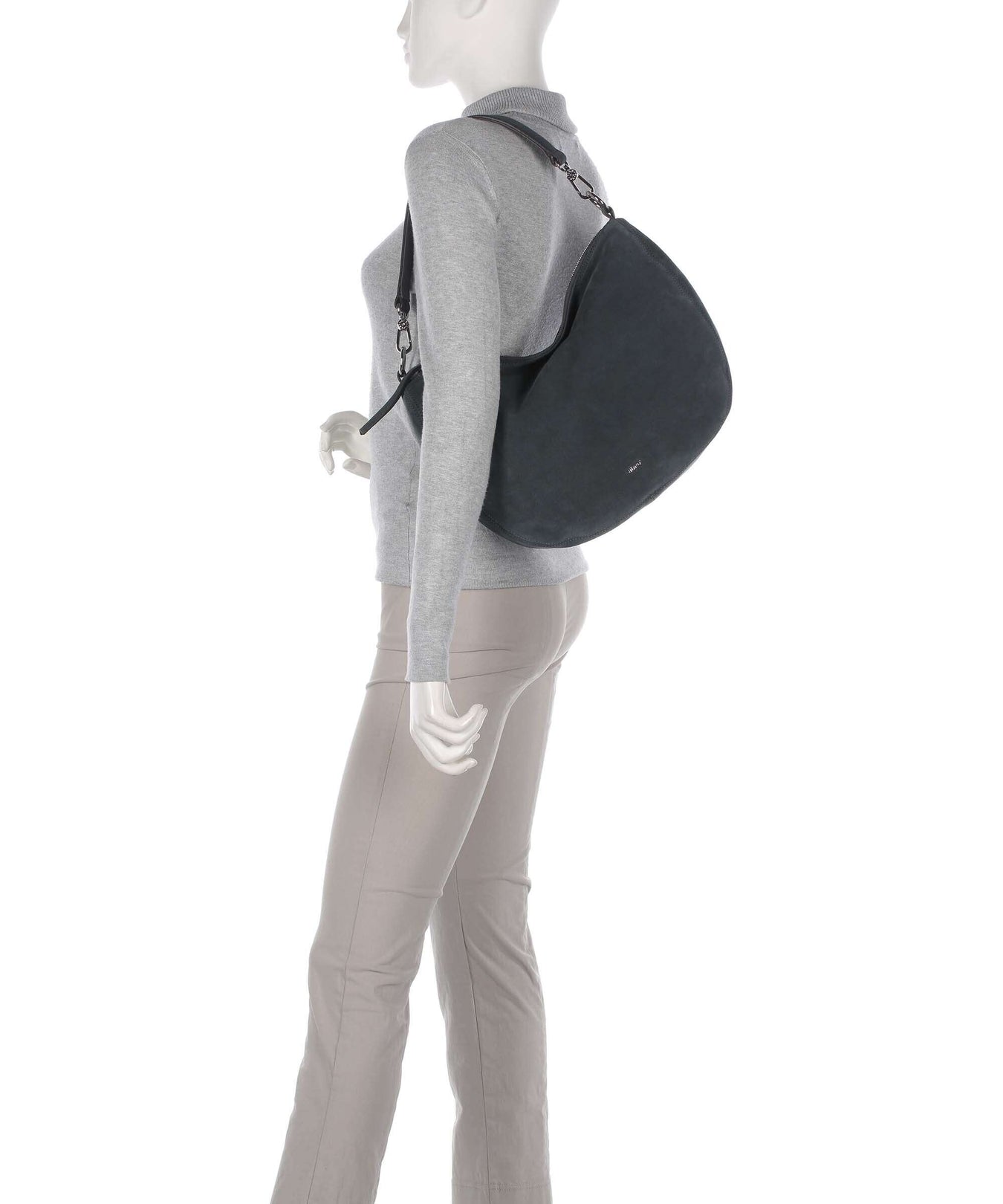 Abro Suede Mina Hobo bag grey