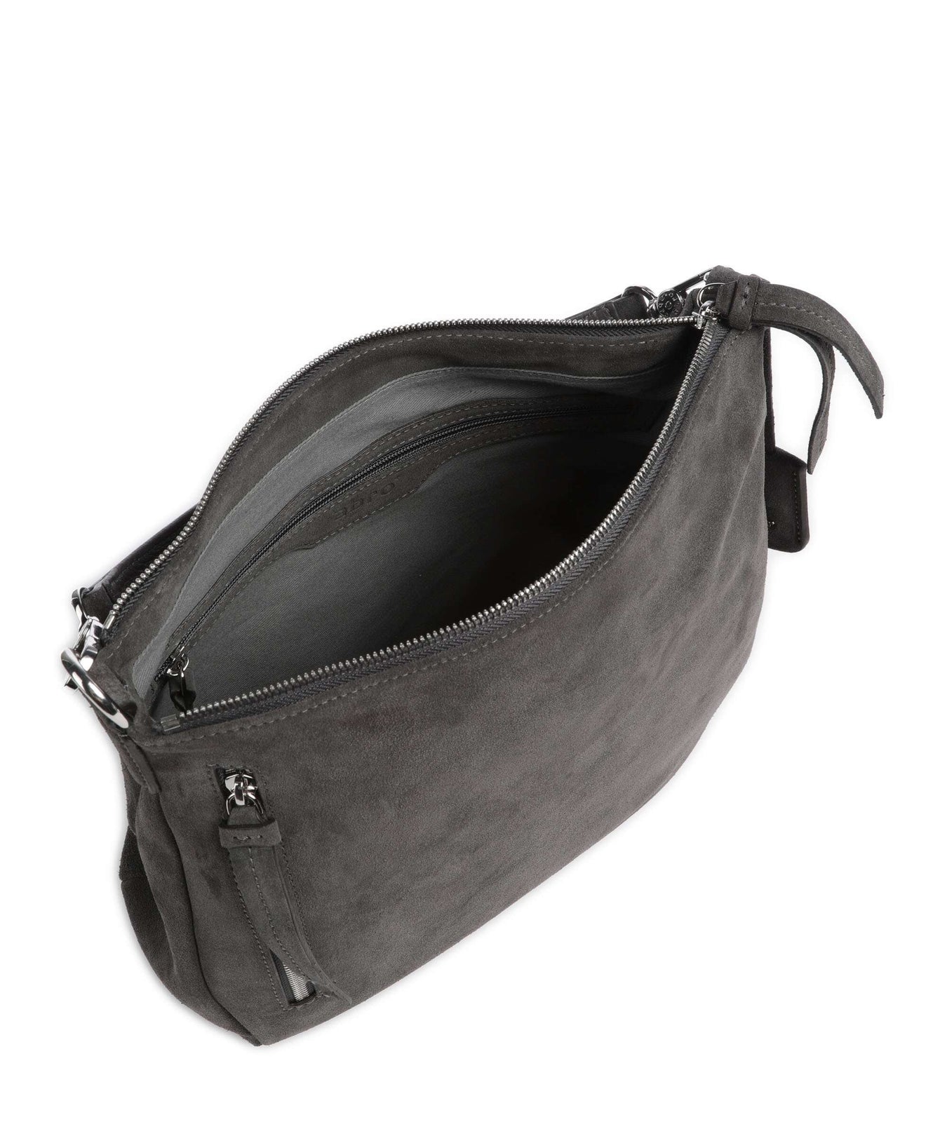 Abro Suede Juna Hobo bag grey