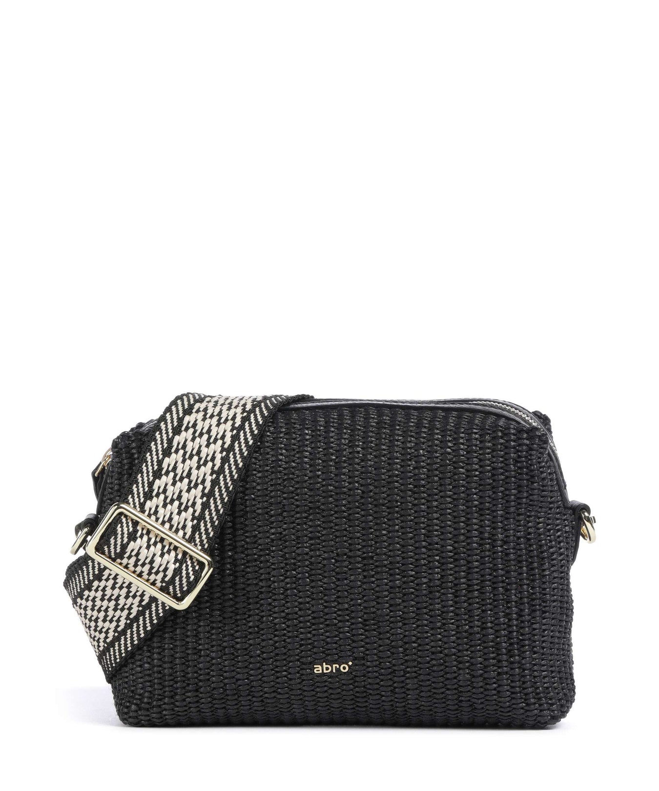 Abro Raffia Kaia Crossbody bag black/gold