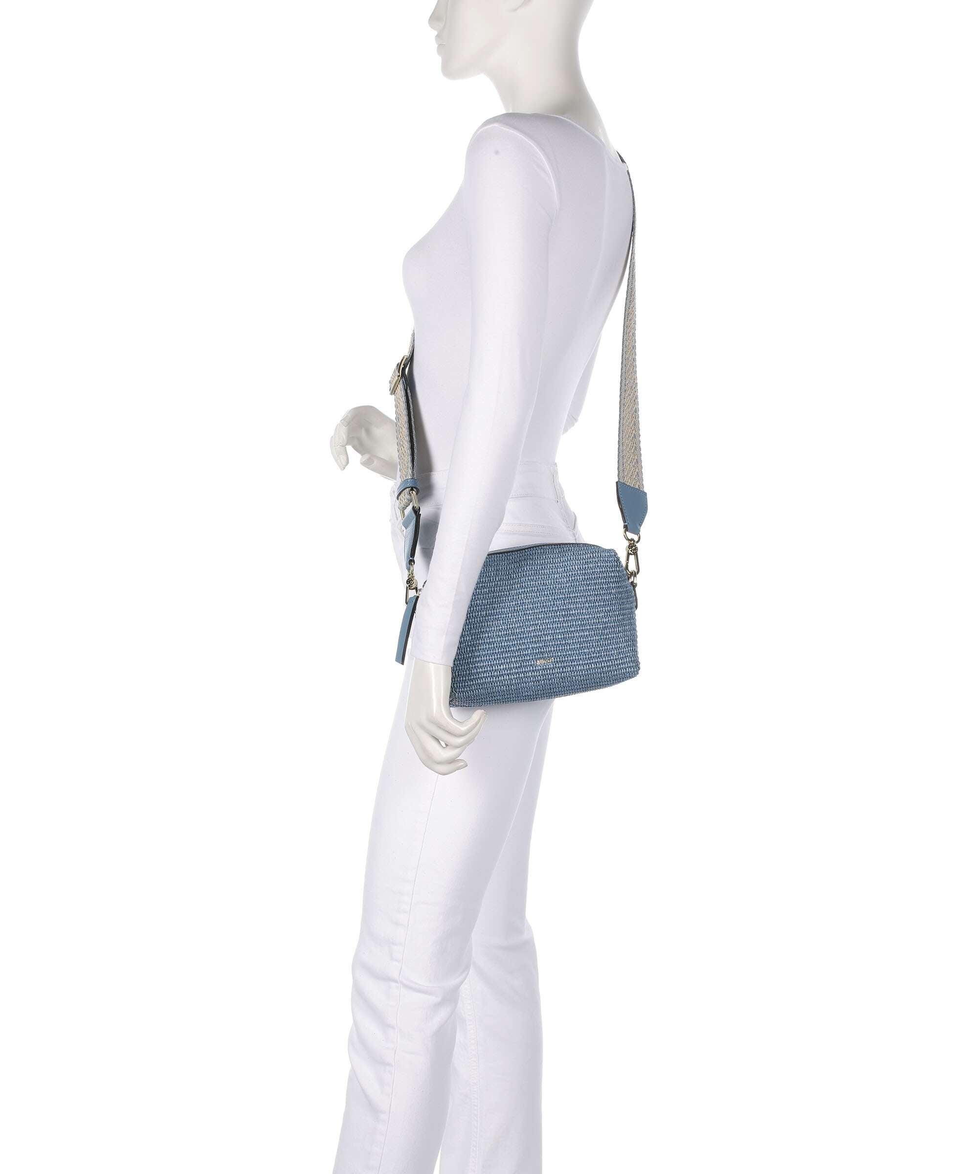 Abro Raffia Kaia Crossbody bag light blue/fairy
