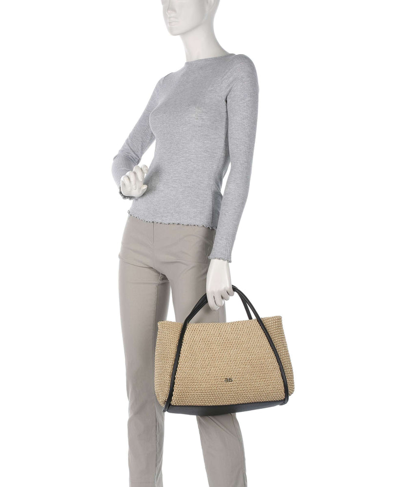 Abro Maglia Raffia Willow Handbag natural/black