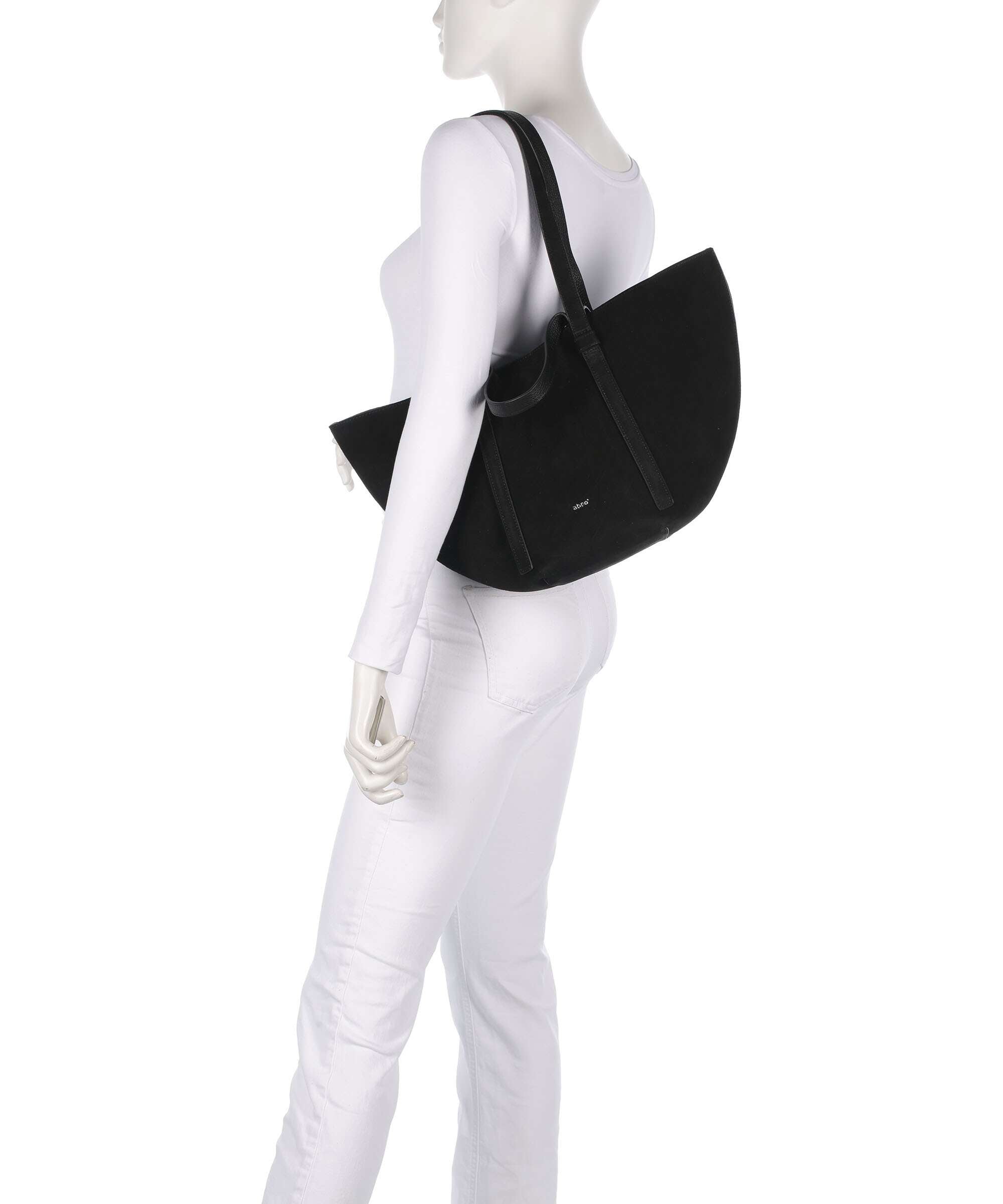 Abro Suede Cosmo Medium Tote bag black/nickel