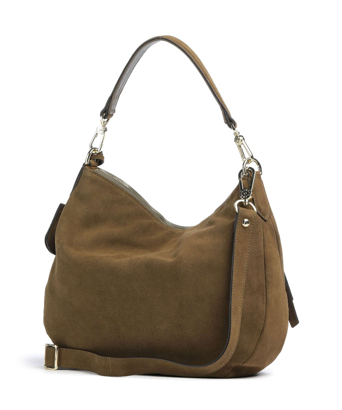 Abro Suede Juna Small Hobo bag military